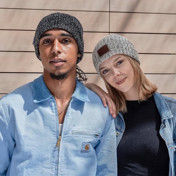 LOVE YOUR MELON Beanie Hat Cotton Navy Speckled OSFM Men’s Women’s - Picture 4 of 12